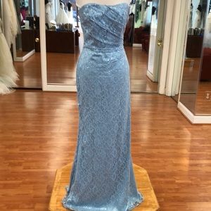 ✔️ Desert blue bridesmaids dress, lace sequins